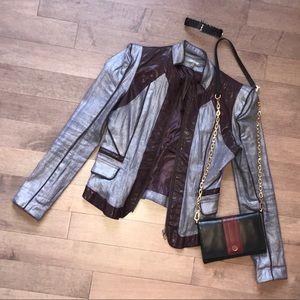 Purple winged blazer 2 tone